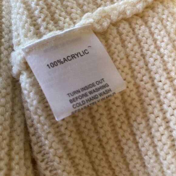 Sabo Remy Cream Ribbed Tunic Sweater Top Dress M - Picture 7 of 10